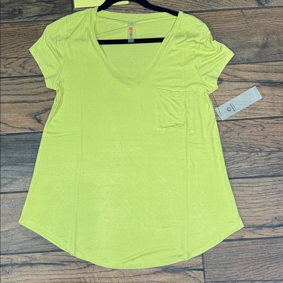 Mono B Tops - Mono B Dusty‎ Lime  V-Neck T-Shirt
